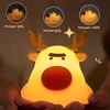Rechargeable Christmas Table Lamp Led Night Light Rudolph Reindeer Cartoon Halloween Lighting Desk Bedroom Decor Pumpkin Gifts 2