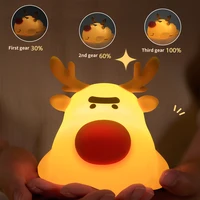 Rechargeable Christmas Table Lamp Led Night Light Rudolph Reindeer Cartoon Halloween Lighting Desk Bedroom Decor Pumpkin Gifts 2