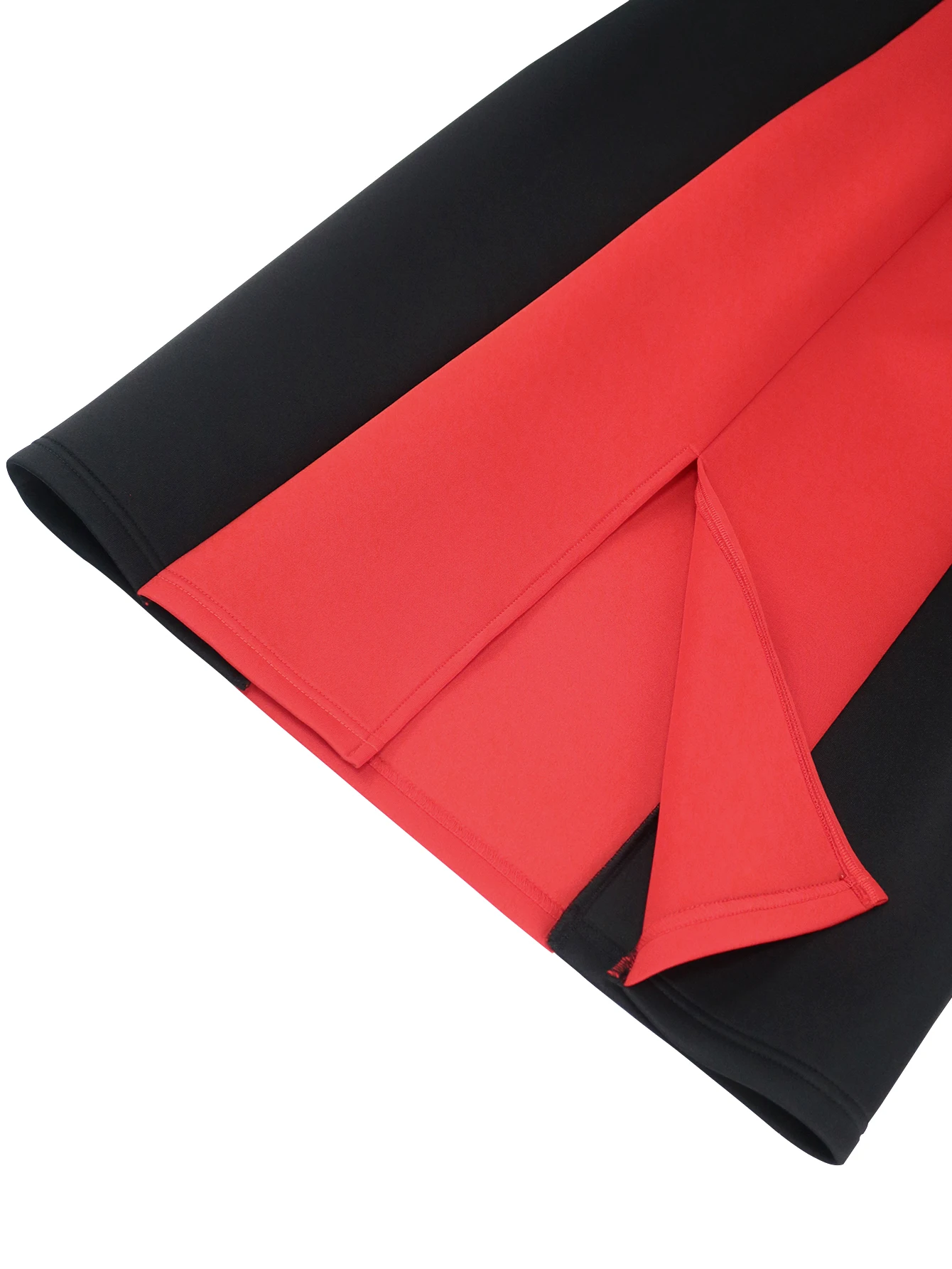Long Flare Sleeve Party Dresses Plus Size O Neck Red Black Patchwork Bodycon Curvy Women Evening Cocktail Party Outfits 2023