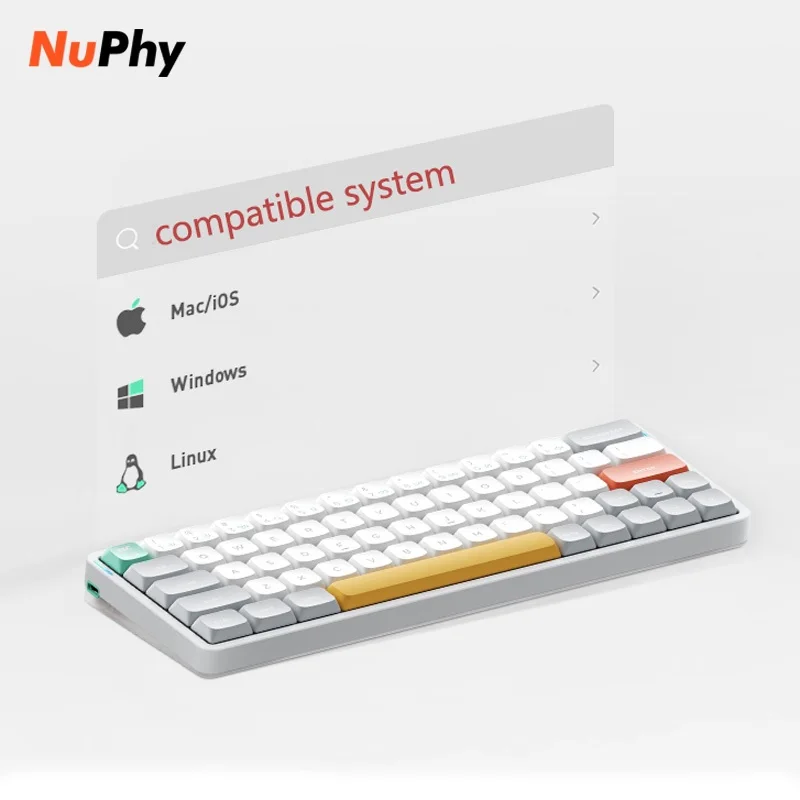 Nuphy-Bluetooth付きワイヤレスメカニカルゲーミングキーボード,超薄型 