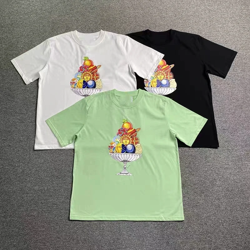 

New Casablanca Fruit Dessert Print T Shirt Men Women Fashion Casual Simple Tees Good Quality Men Clothing Pro Choice