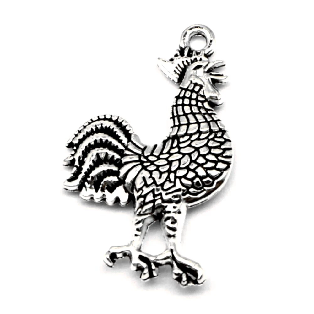 

Подвески в виде петуха, мужские подвески, аксессуары, ювелирные изделия, оптовая продажа, ювелирные изделия 20x30 мм, 3 шт., античное серебряное покрытие