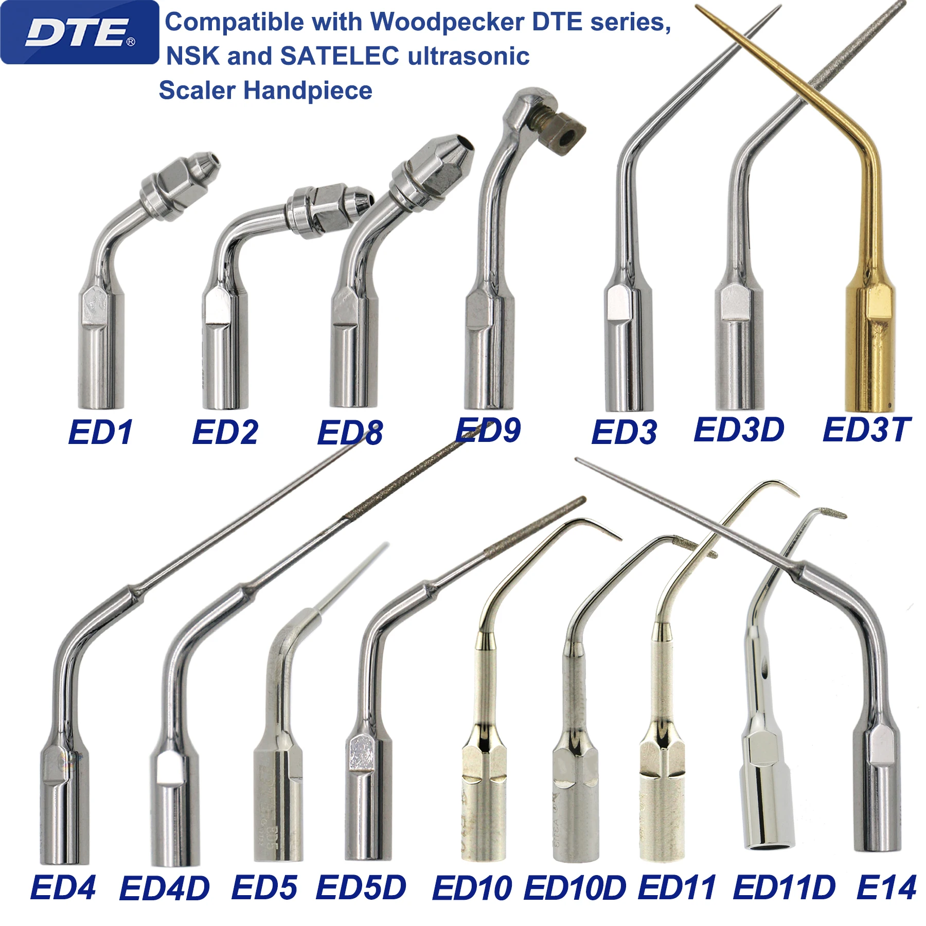 

Woodpecker DTE Dental Ultrasonic Scaler Tips Piezo Scaling Tip For NSK SATELEC Scaler Handpiece Dentistry Products For Dentist