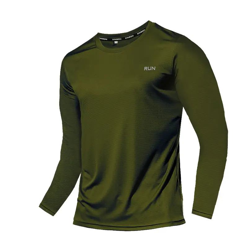 Summer Ice Silk Long Sleeve T-Shirt Men 2023 New Quick Dry Breathable Air Conditioning Outdoor Sun Protection Running Outer Wear - Image 14