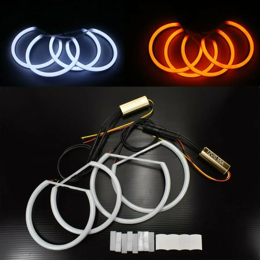 A1 Cotton Led Angel Eye Switchback W+ Drl Fits 02-05 E46 Sedan Non Projector