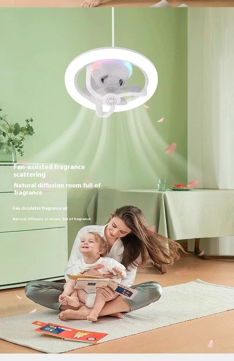 LED360° Remote Control Shaking Fan Light 50W