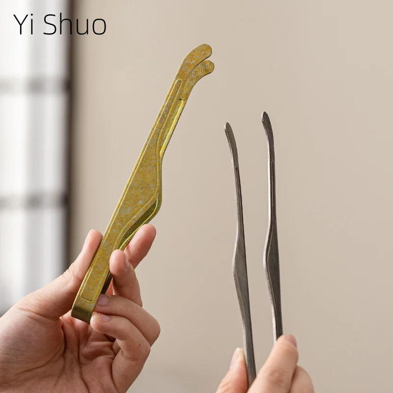 Pure Titanium Non-Slip Tea Pincers Take Teacup Tweezers Tea Making Tools Kombucha Clip High-End Clips
