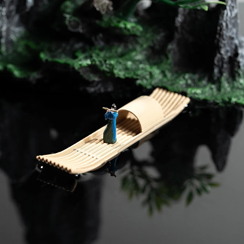 Mini 3D Floating Boat Bamboo Raft Fish Tank Bonsai Art Crafts Micro Landscape Ornaments Creative Aquarium Decor Accessories Sec224210fe8a4a50ac46ff02e2d7d1490