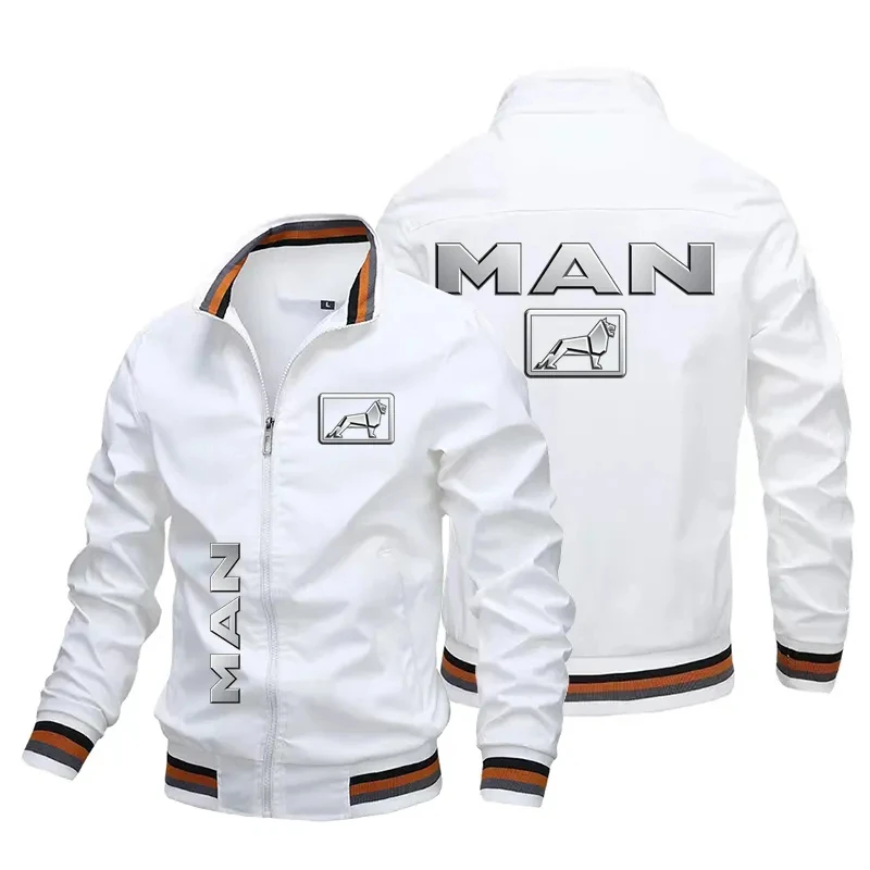 2024 New zipper jacket men's car logo printed jacket Spring and Autumn fashion slim jacket men's casual motorcycle riding jacket