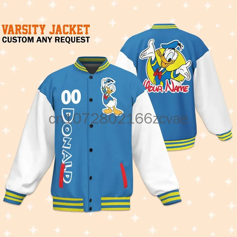 New Walt Disney Donald Duck 3D Baseball Jacket Disney 3D Hoodie Oversize Men's Clothes And Women's Clothes