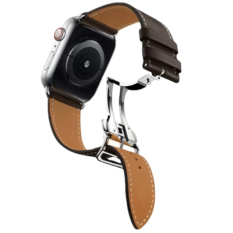 Genuine Leather Strap For Apple Watch Band 49mm 45mm 44mm 42mm 41mm 40mm 38mm Bracelet Wristband iWatch Ultra 8 7 6 5 4 SE belt