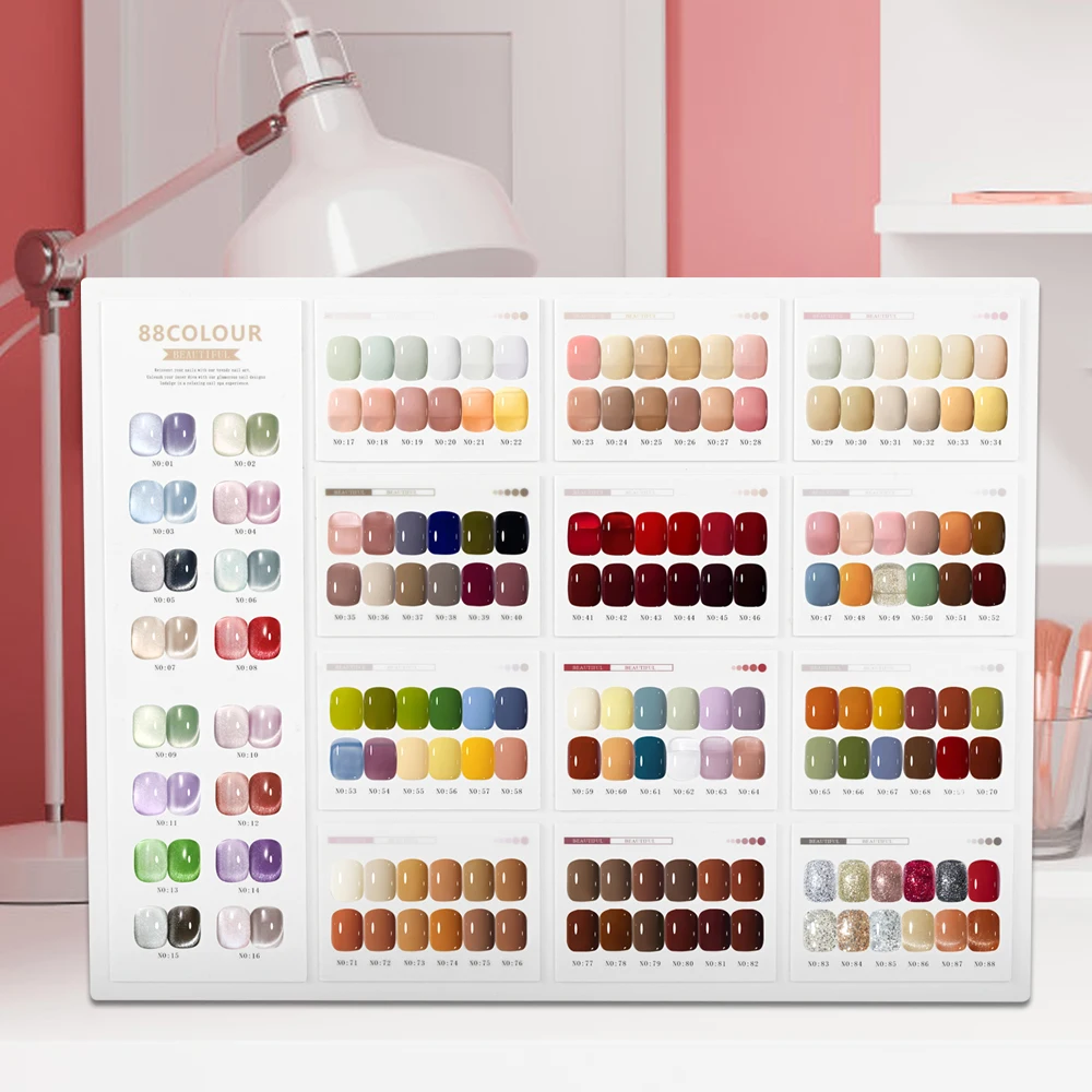 48/88/160 색상 네일 아트 디스플레이 보드 아크릴 네일 스탠드 (거짓 팁 네일 컬러 쇼 선반, 네일 도구 용 다기능)