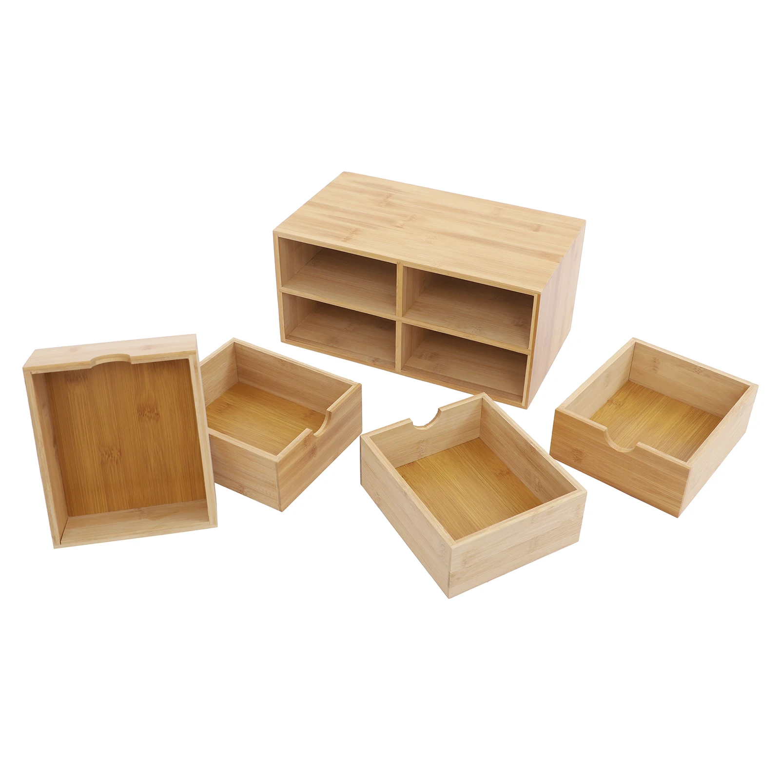 Organisateur de bureau en bambou, mini tiroir de bureau en bambou, boîte de rangement pour bureau et maison, aucun assemblage requis Sec22898b950d46b39741c5e07d16be52Q