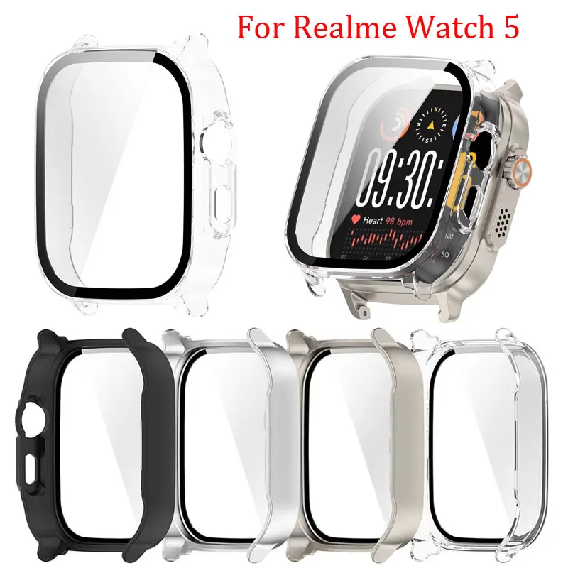 Tempered Glass Hard Case Full Cover Protective Shell & Screen Protector for Smartwatch Accessories
