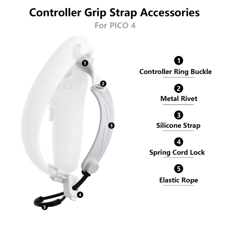 

VR Controller Anti-Throw Grip Straps For Pico 4 VR Handle Anti-Falling Hand Strap Anti-drop TPU Grip Straps For Pico 4