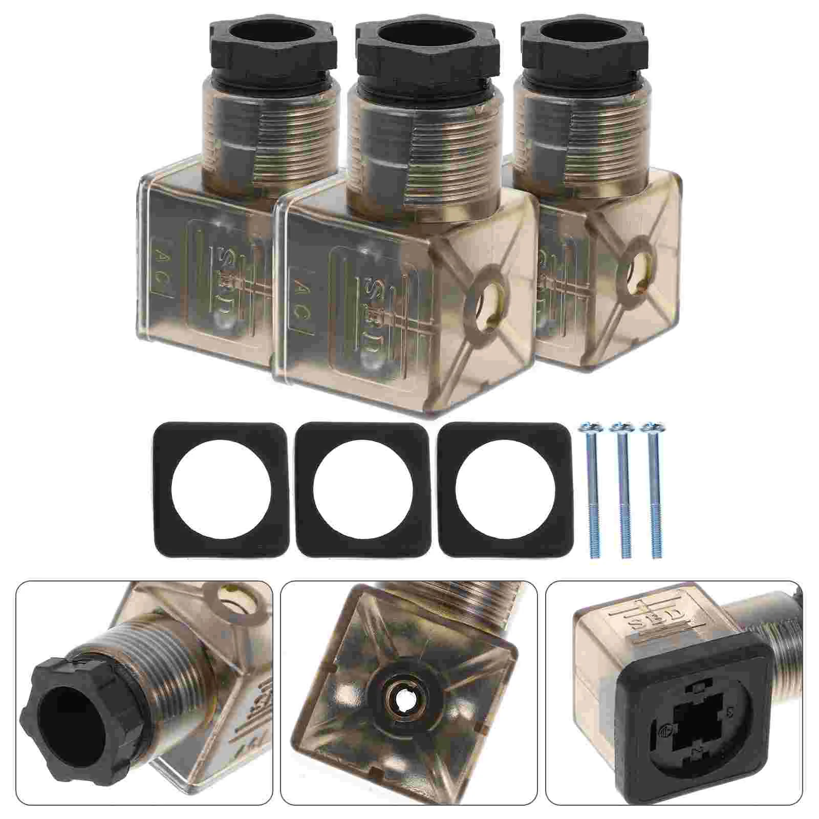 

3 Pcs 43650a Junction Box Connector with Indicator Light The Electromagnetic Valve