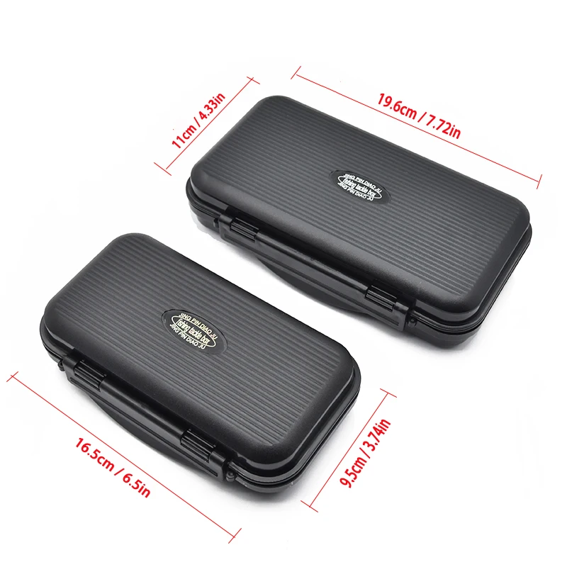 Waterproof Black Fly Fishing Tackle Box Plastic Fishing Tool Storage Box 2
