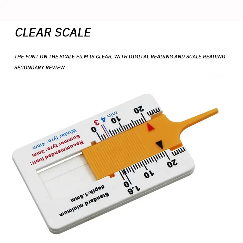 Tyre Tread Depth Gauge 3pcs Plastic Tire Pattern Ruler Scale Clear Portable Durable Creative Tire Pattern Depth Ruler Vernier Depth Caliper 0 to 20mm