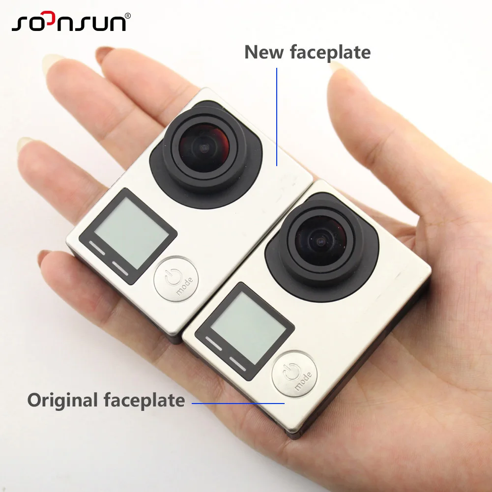 純正メタルフレーム,GoPro Hero 4用のスペアパーツ,シルバーカメラ,黒 