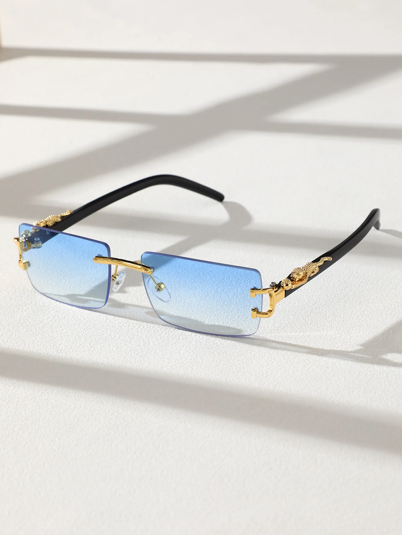 Frameless Rectangular Sunglasses for a Trendy Look