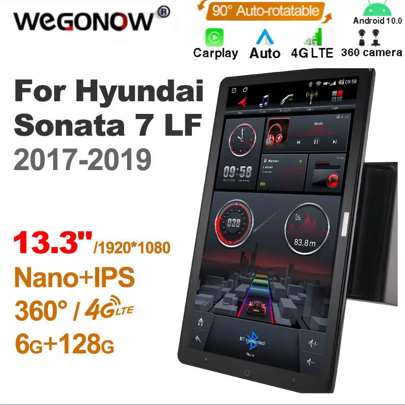 

1920*1080 Ownice Android 10.0 for Hyundai Sonata 2014-2017 Car Radio Video Audio 13.3'' IPS Rotatable 360 6G 128G Tesla Style
