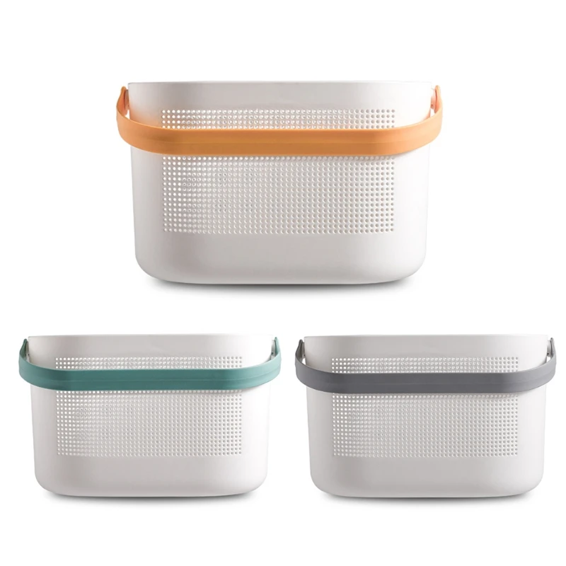 

Plastic Storage Basket with Handle Shower Bins Shampoo Bathroom Drop shipping