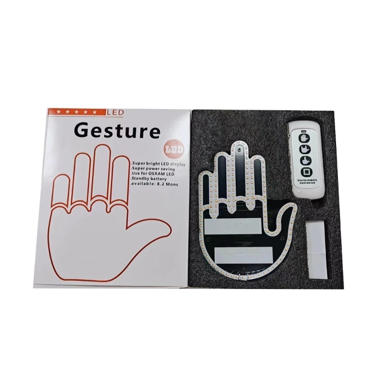 094D Led Gesture Light Road Rage Signs Luce Per I Gesti Delle Sul Finestrino Posteriore Per Unisex Dai L'Amore Uccello