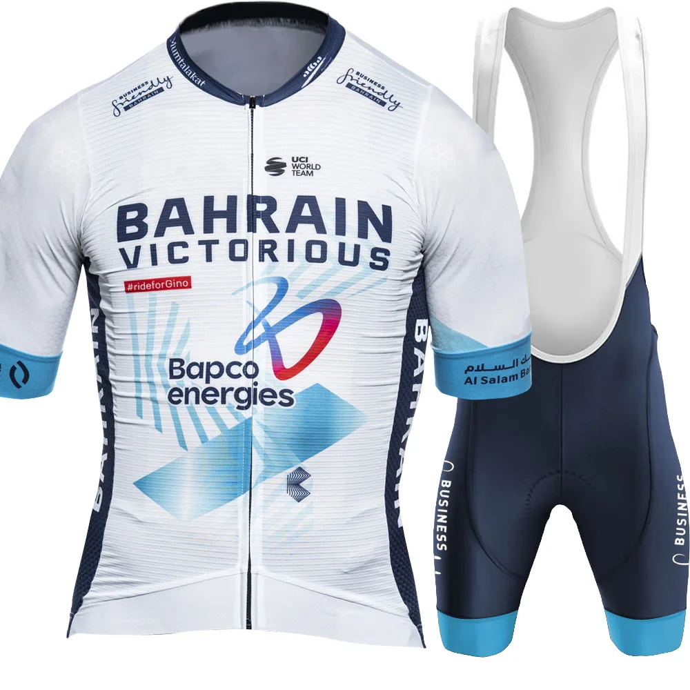 Cycling Jersey Set Men Bicycle Clothing Road Bike Shirts Suit Bicycle Bib Shorts MTB Maillot For Bahrain Victorious Team