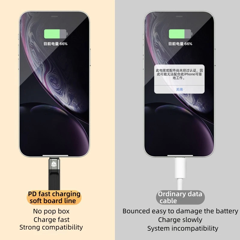Enhanced USB-C to Lightning Cable with Soft FPC & 3A PD20W Fast Charging Support