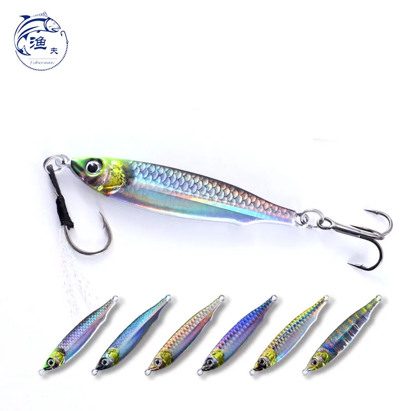 6pcs/lot 15g jigs Lures Shone Hard Spinning Bait Metal jigger