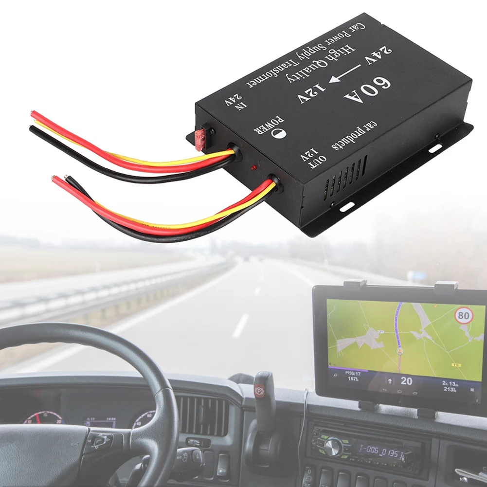 

Durable 24V To 12V Step Down Power Converter Black Color For Car Vehicle Transformer Step-down Transformer