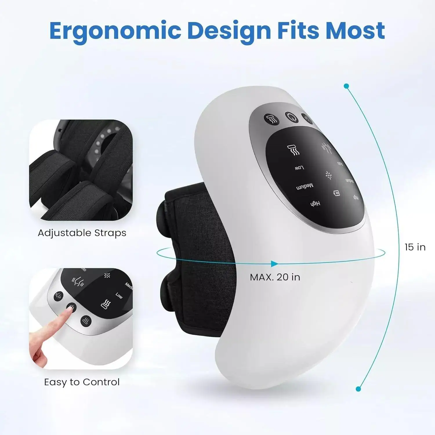 3 in 1 Cordless Knee Massager with Red Light and Vibration Knee Brace Machine for Knee Muscle Relaxation Gifts for Women Men