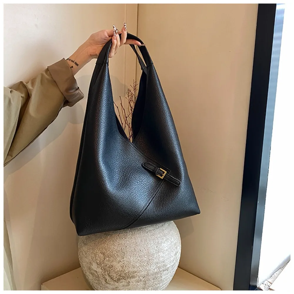 Lychee Pattern 2-IN-1 Soft PU Leather Shoulder Bag Set for Women - Large Capacity Winter Tote Handbags