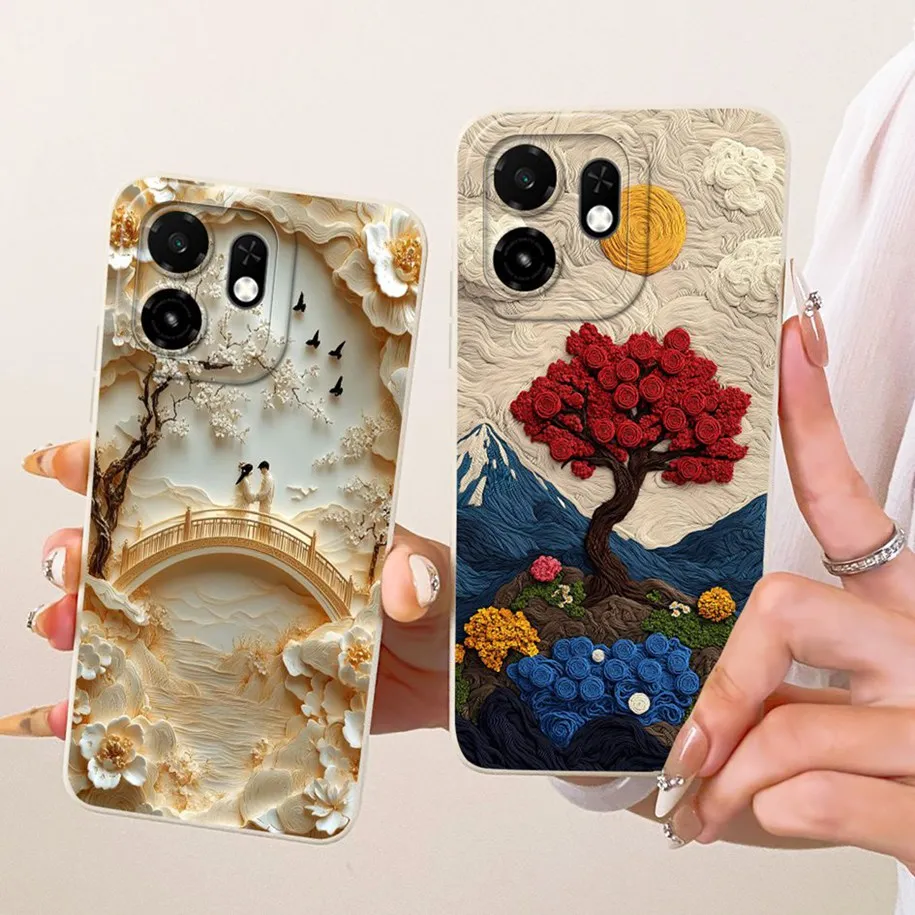 Fashion Daisy Flower Painted Soft Silicone Bumper Phone Case