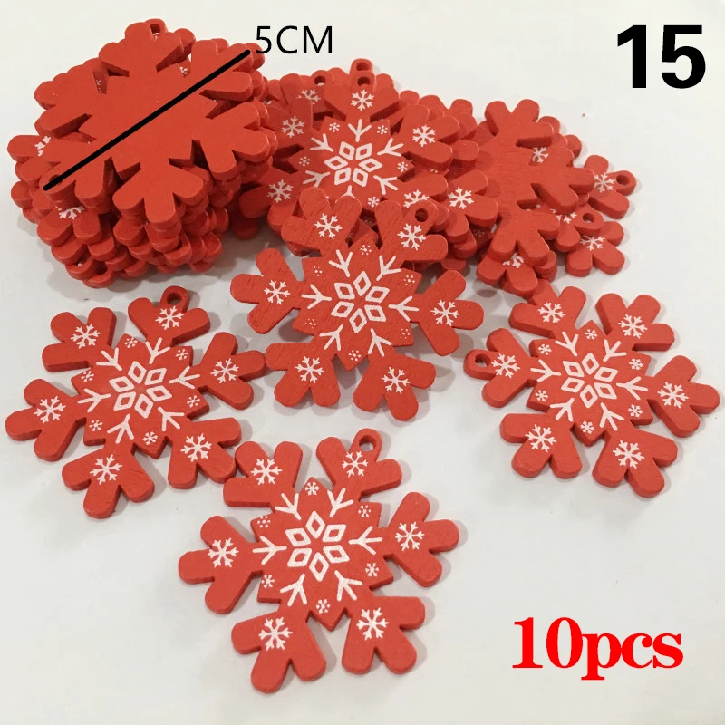 DIY Xmas Tree Hanging Pendants Christmas Wooden Ornaments Handicrafts christmas decorations 10Pcs/Lot