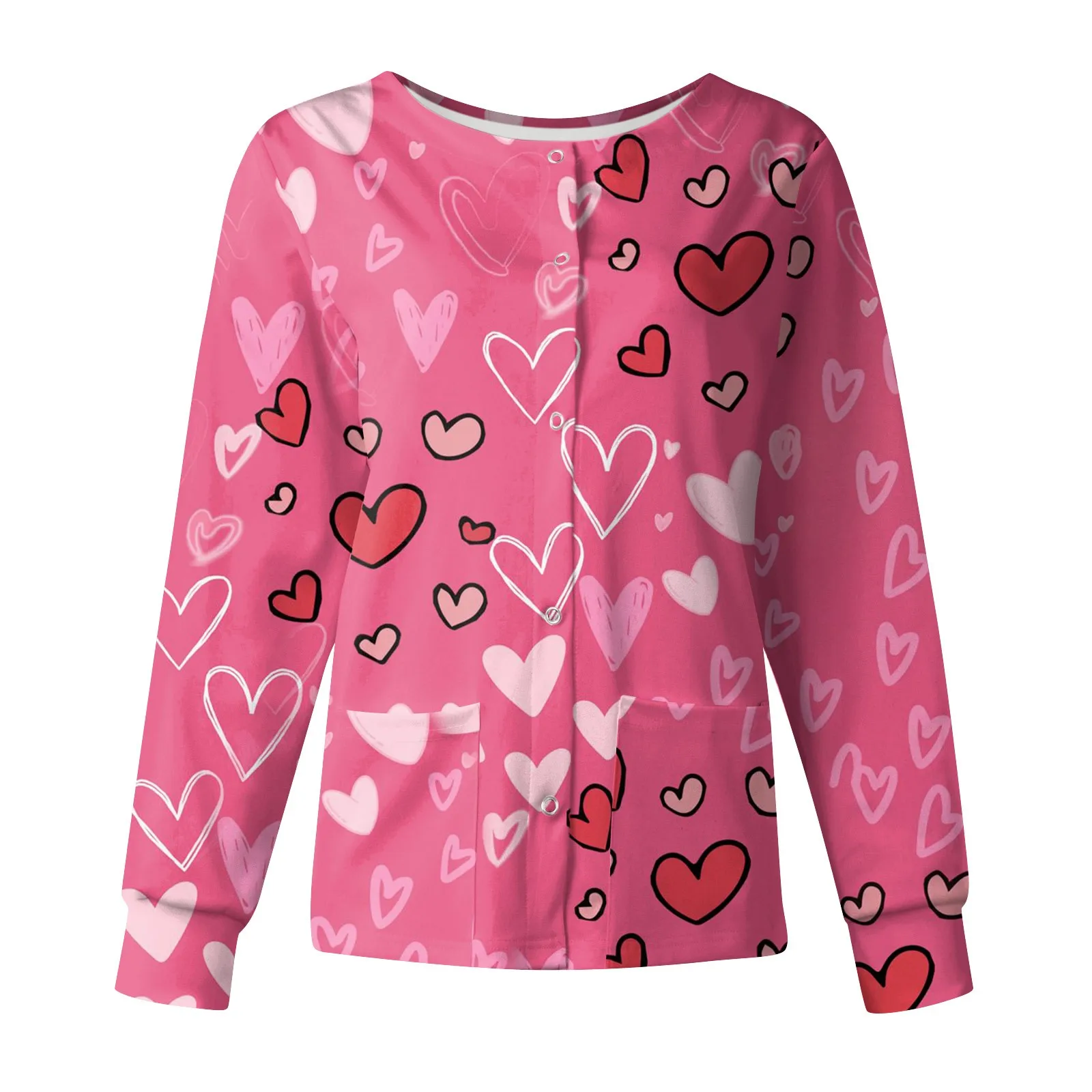 Tops de patrón de manga larga para mujer, cuello alto de trabajo con bolsillo, monos protectores de un solo pecho, chaqueta, Top de Navidad