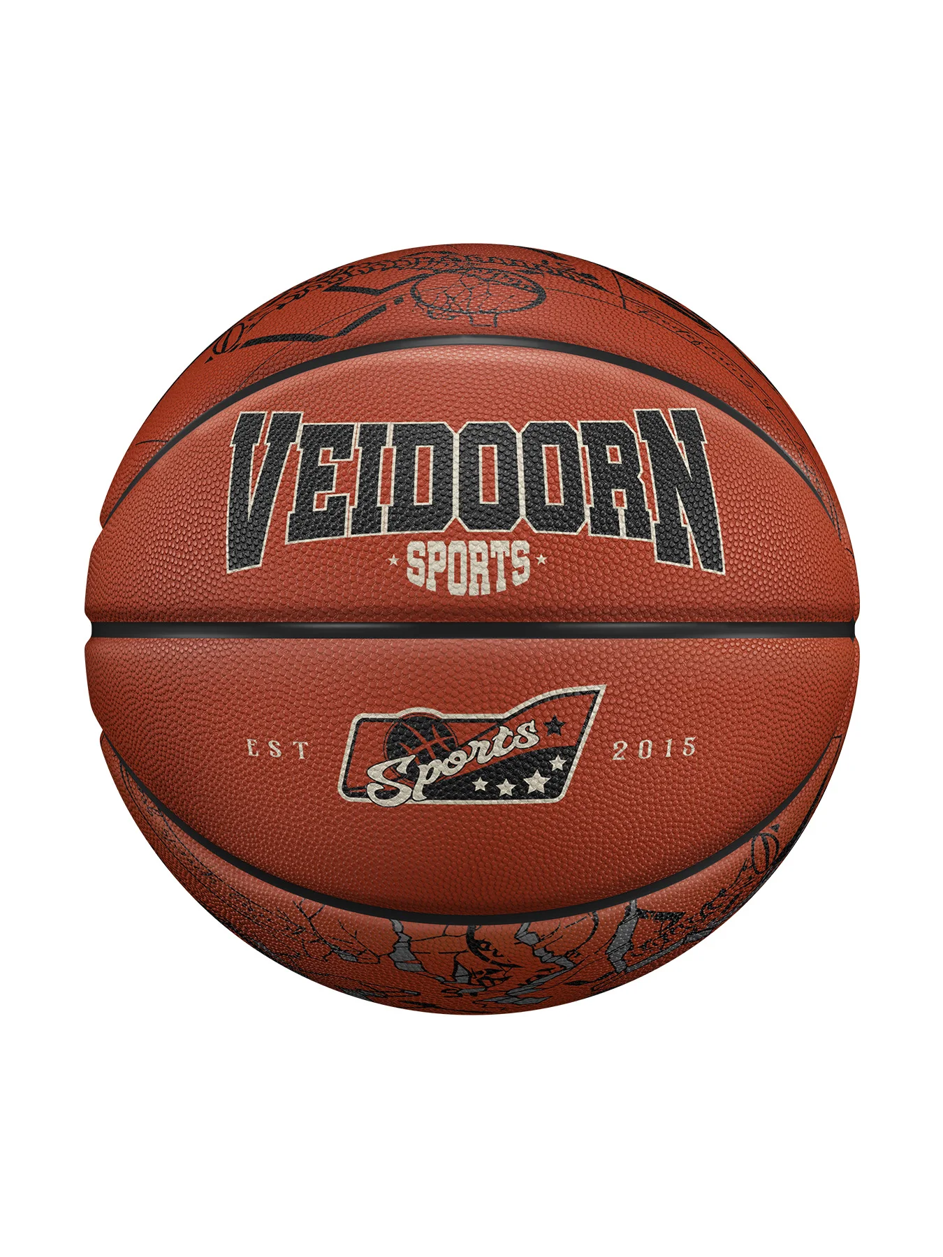 Veidoorn Size 7 Classic Color Rubber Basketball