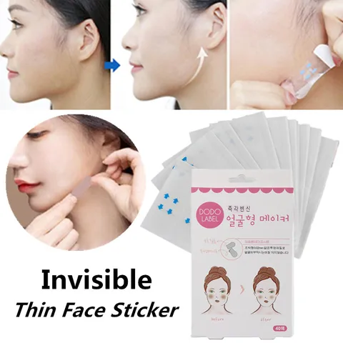 40 Pcs/Box V Invisible Thin Face Stickers Facial Line Wrinkle Sagging Skin V-Shape Face-lift Chin Lifting Patch 0.02mm