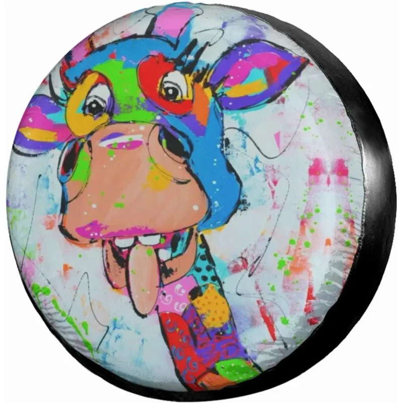 

Чехол для запасной шины, пылезащитная крышка для колес с красочным жирафом, подходит для трейлеров, домов на колесах, внедорожников и многих транспортных средств, 14, 15, 16, 17 дюймов