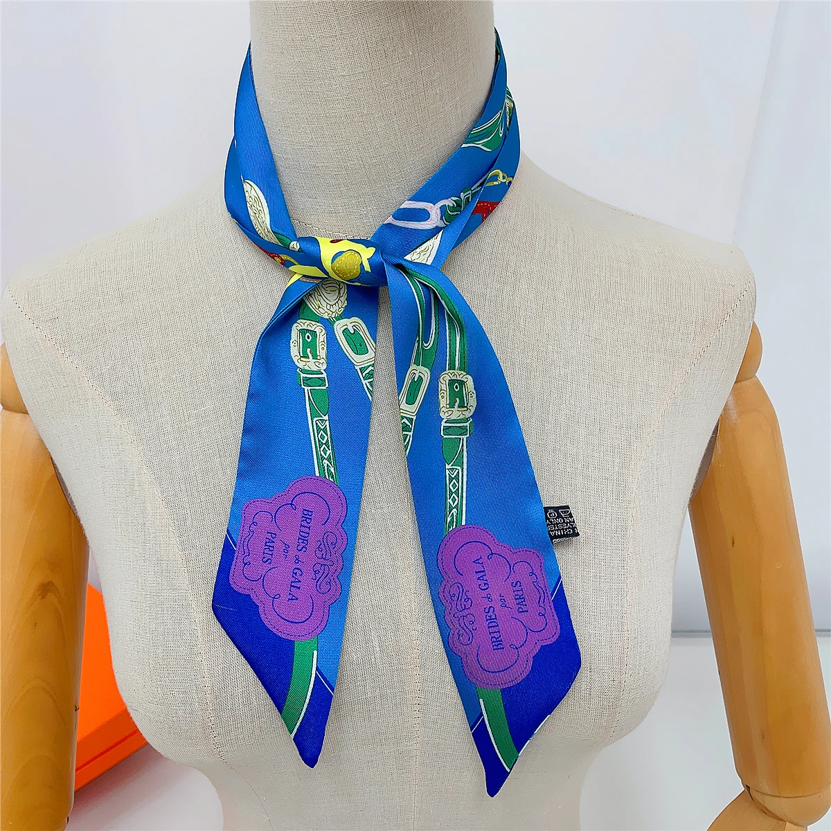2024 marke Design Neue Seil Seide Schal Luxus Schal Frauen Foulard Dünne Tasche Schals Mode Haar Stirnband Halstuch Für Dame – Detail 11
