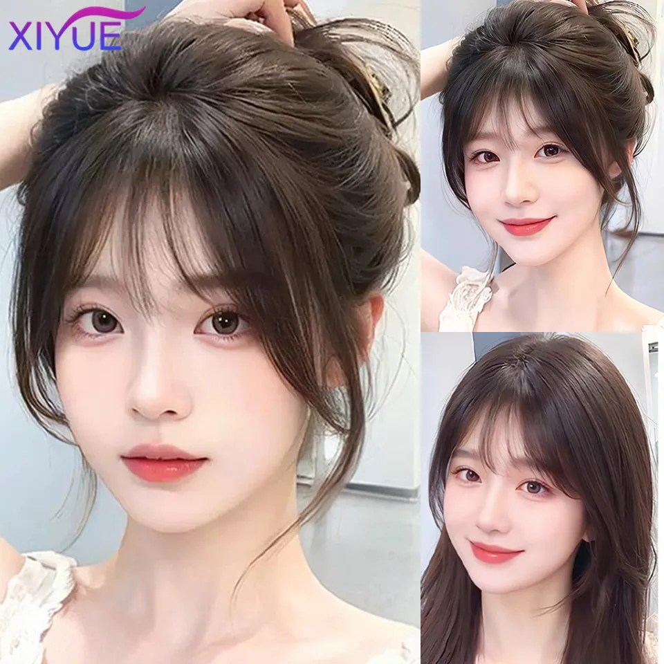 XIYUE French bangs wig women's natural synthetic hair to increase hair volume on the top of the head hair patch