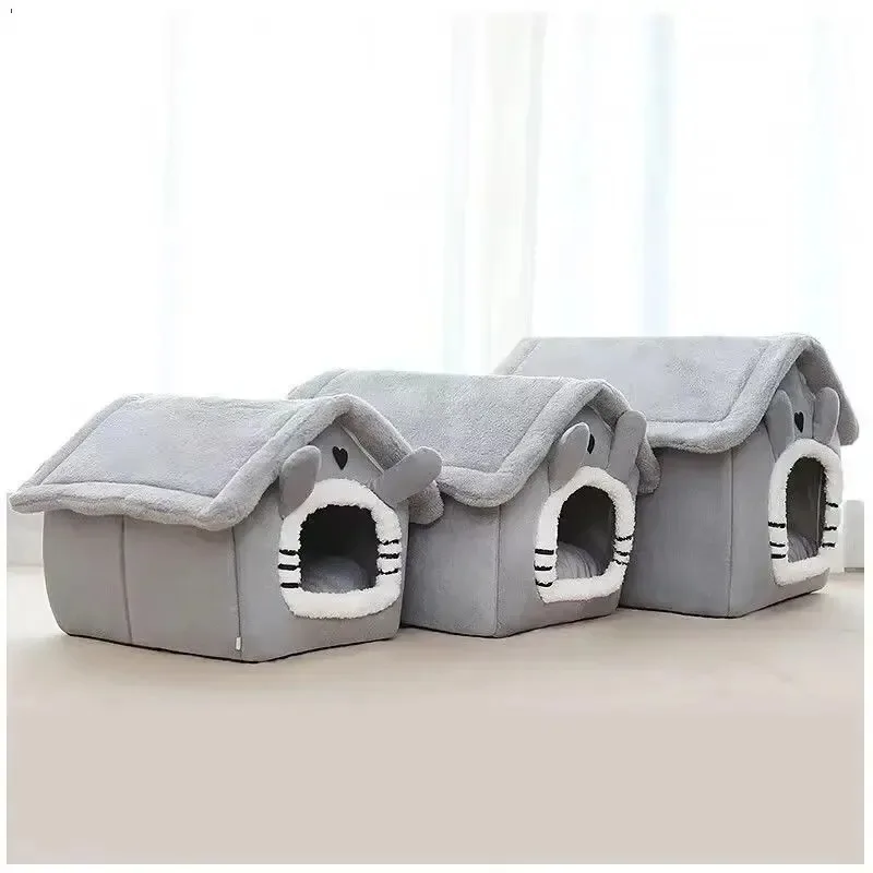 Indoor Warm Pet House Dog Cat Bed Tent Kennel Removable Washable Cushion Suitable Four Season Universal