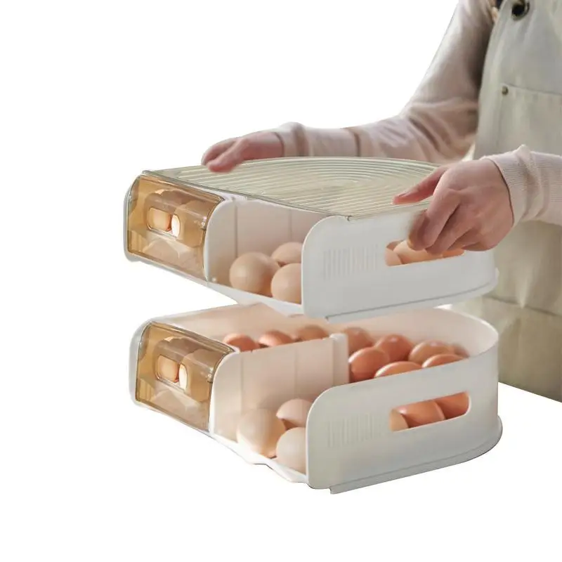 

Egg Holder For Refrigerator Durable Auto Rolling Egg Organiser Egg Storage Egg Storage Dispenser Organizer For Refrigerator