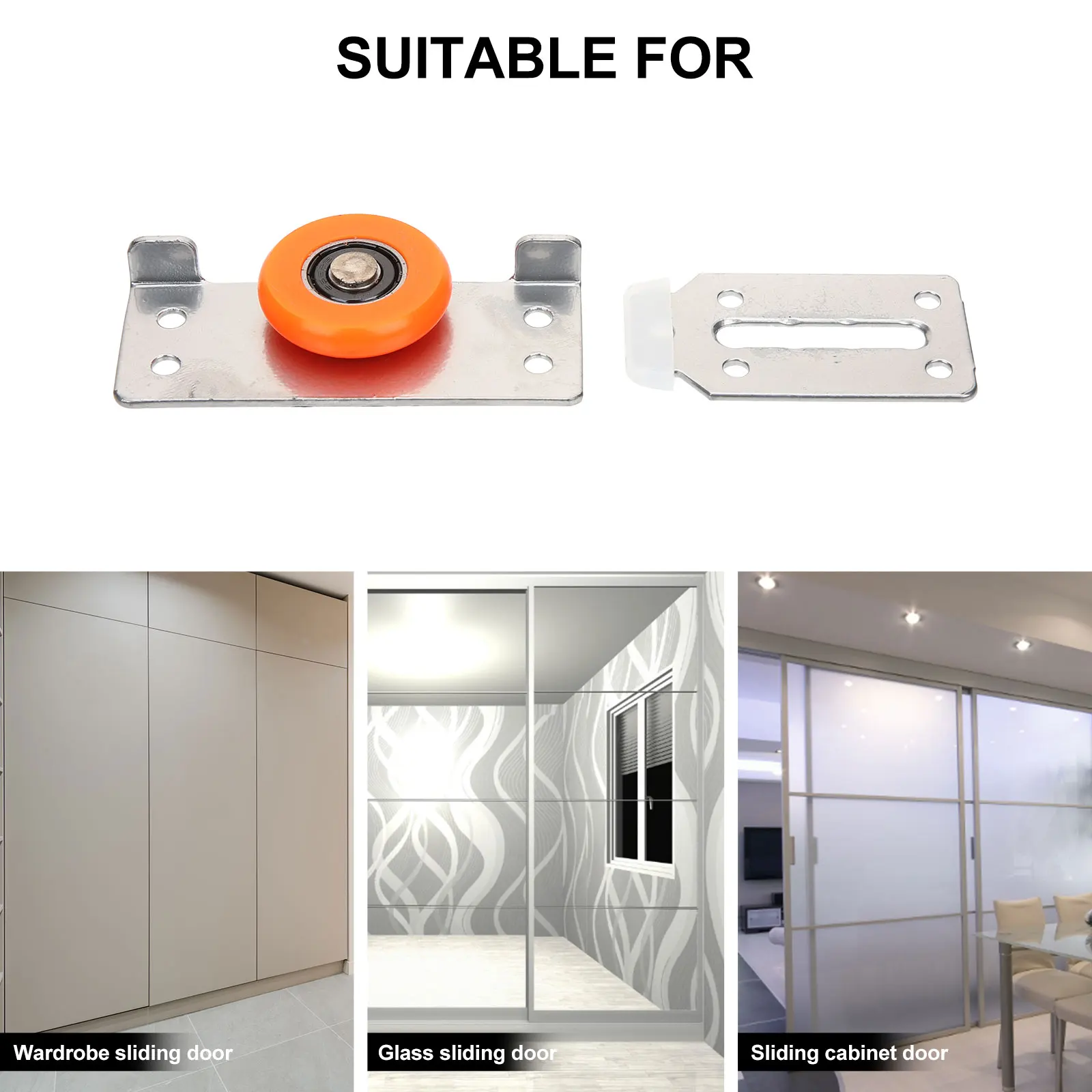 2 Set Sliding Glass Door Roller Metal Window Roller Cabinet Guide Pulley Mute Pulley Concave and Convex Sliding Door Accessories
