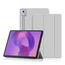 Premium Tri - Fold PU Leather Stand Cover for TB373FU TB375FC (Gray)