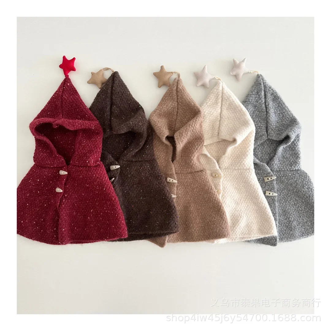 Cute Star Pattern Winter Hat and Shawl for Kids