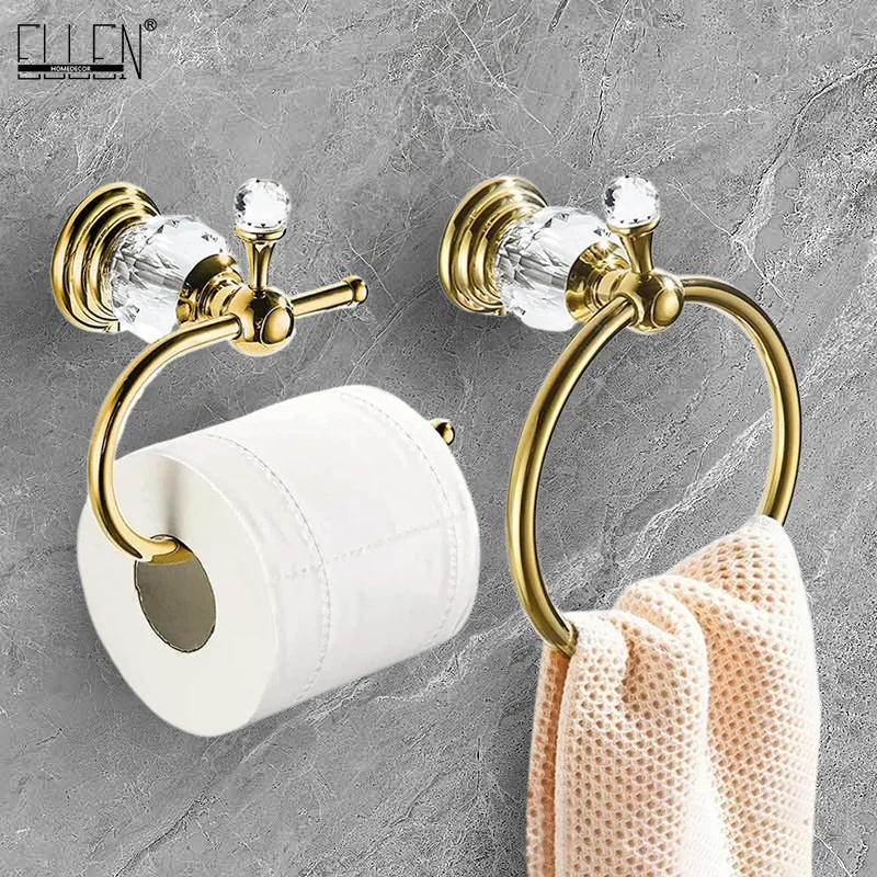 ชุดอาบน้ําในห้องน้ํา 2 ชิ้น, อุปกรณ์ติดตั้งฮาร์ดแวร์ห้องน้ําติดผนัง (ที่ใส่แหวนผ้าเช็ดตัว, ที่ใส่กระดาษชําระ, โลหะผสมสังกะสี 1