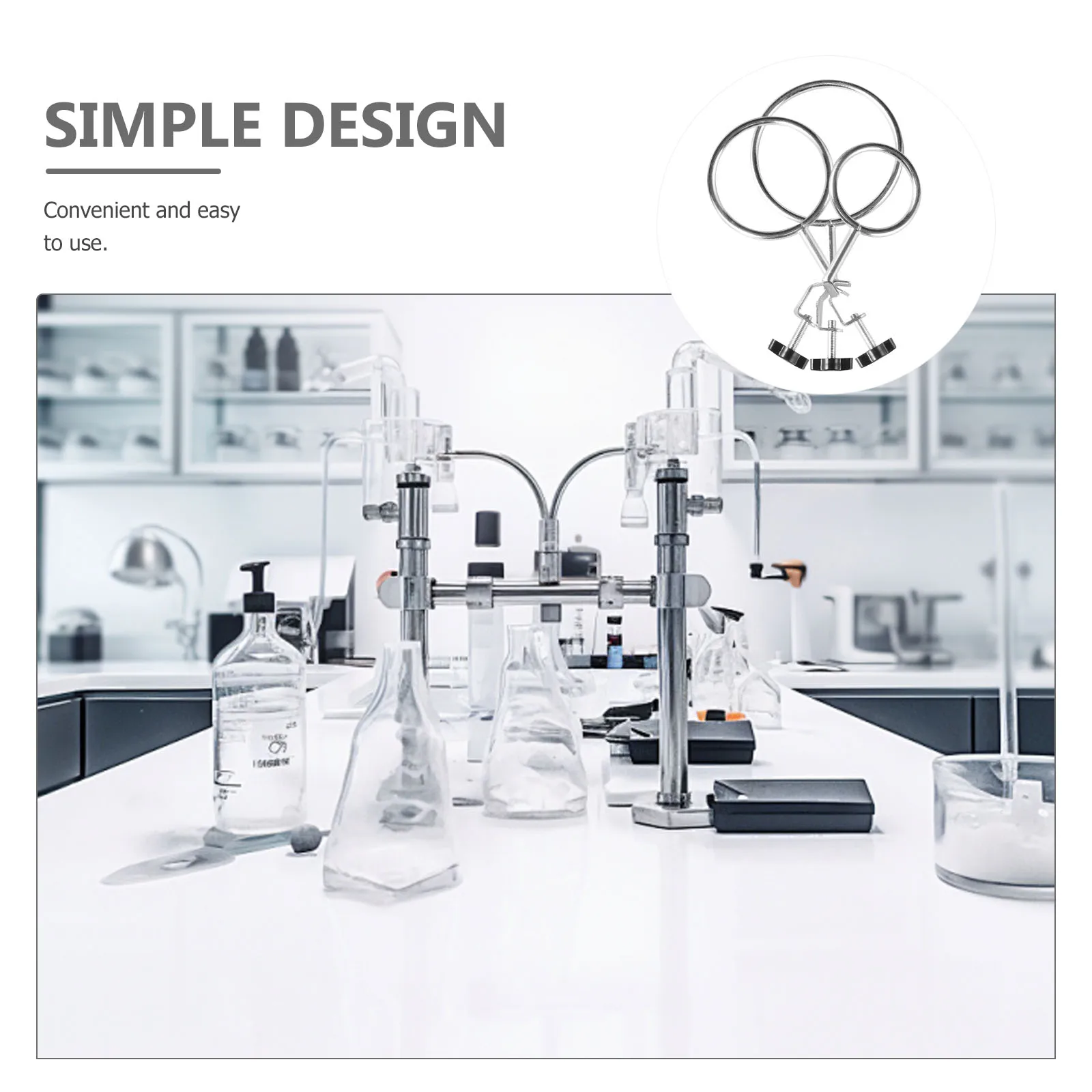 3Pcs Iron Frame Ring Laboratory Stand Clamps Retort Rings Laboratory Support Stand Clamps for Small Hoop Cooks