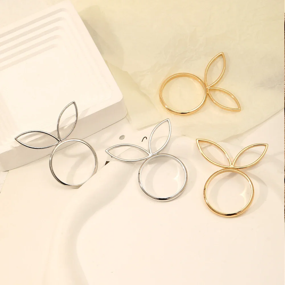 Rabbit Ears Napkin Rings Easter Weddings Holiday Dining Table Decorations Supply Bunny Head Napkin Stand Racks 6Pcs