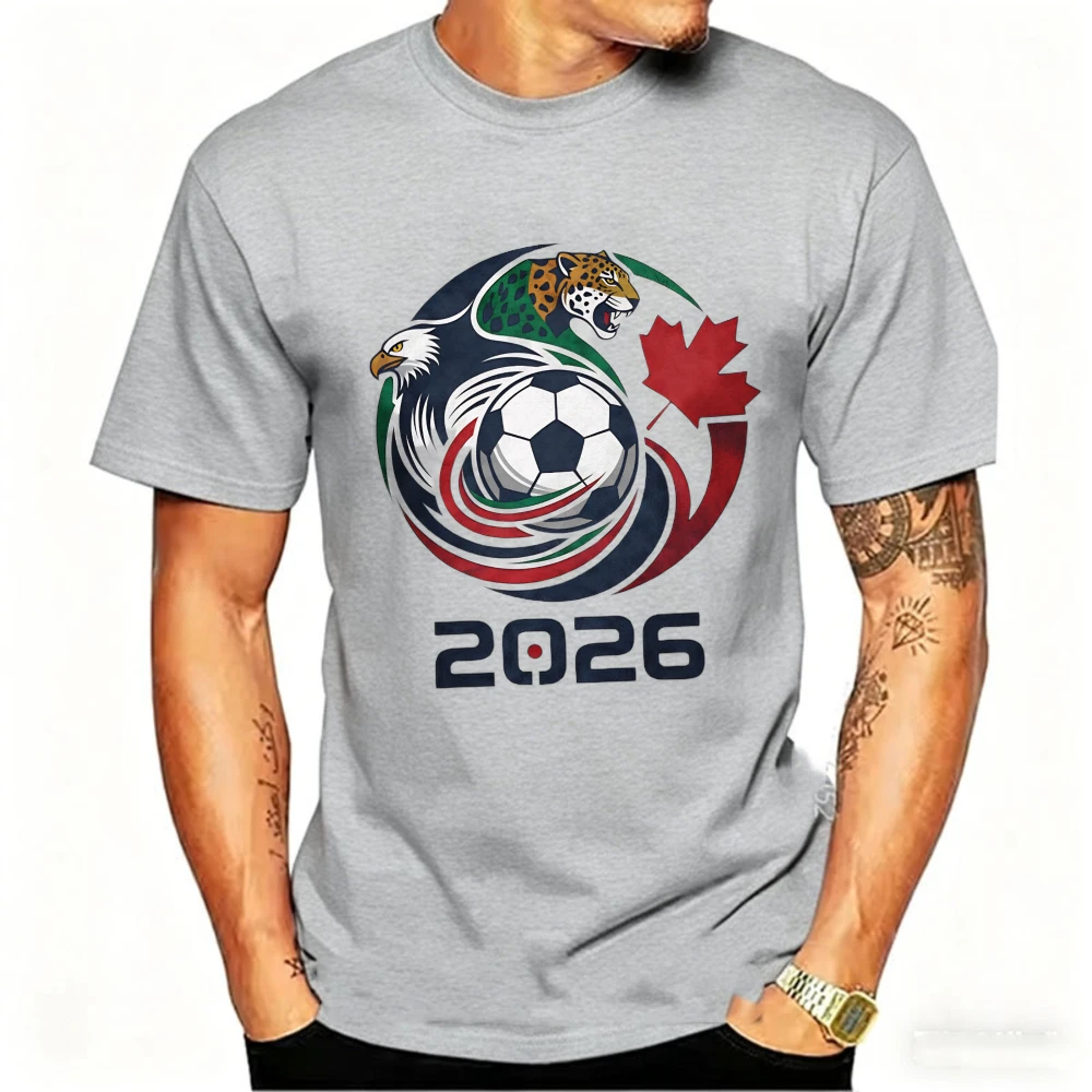 Men's Sports T-shirt 2026 USA Canada Mexico Soccer T-Shirts Eagle Jaguar Graphic Tee Football Fans Best Gift Summer Short Sleeve